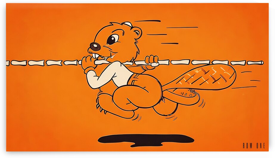 1950s Oregon State Beaver Track Cartoon by Row One Brand