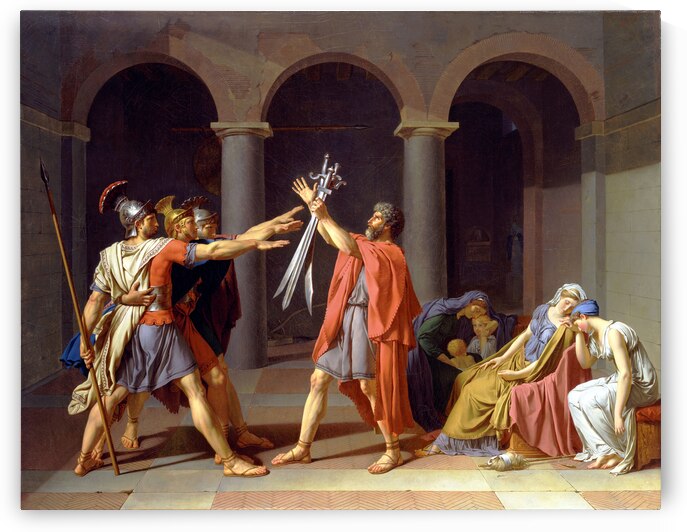 Jacques-Louis David - Oath of the Horatii Le Serment des Horaces 1784 by Wirla