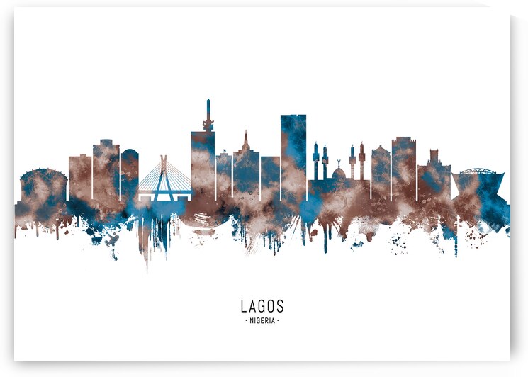 Lagos Nigeria Skyline Sepia by Towseef Dar