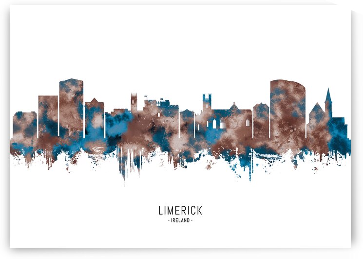 Limerick Ireland Skyline Sepia by Towseef Dar