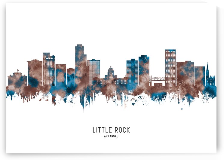 Little Rock Arkansas Skyline Sepia by Towseef Dar