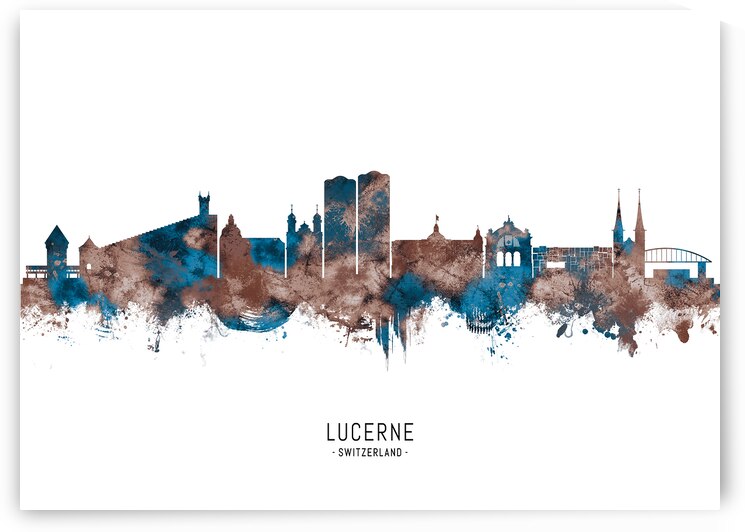 Lucerne Switzerland Skyline Sepia by Towseef Dar