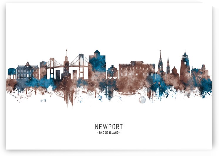 Newport Rhode Island USA Skyline Sepia by Towseef Dar