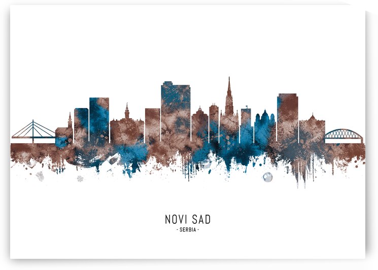 Novi Sad Serbia Skyline Sepia by Towseef Dar