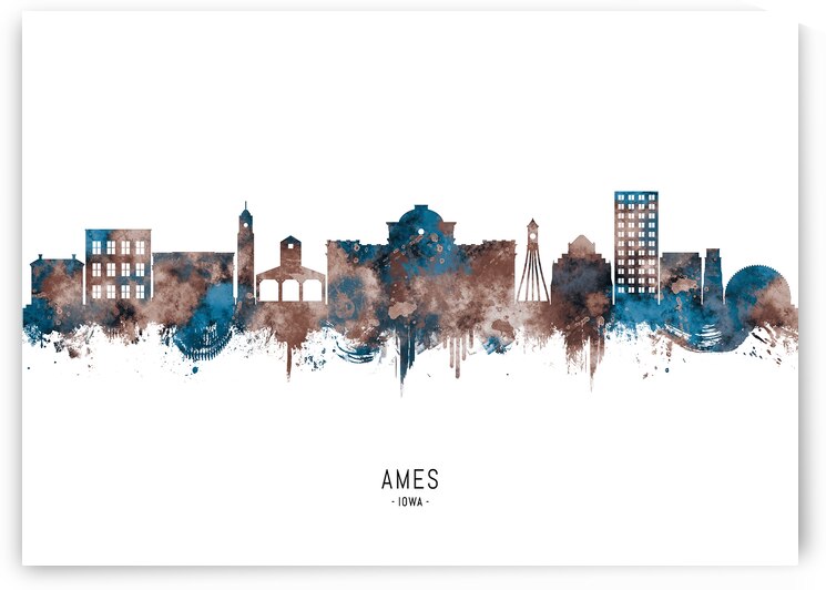 Ames Iowa Skyline Sepia by Towseef Dar