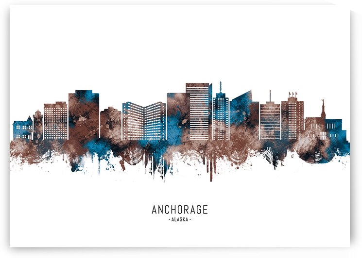 Anchorage Alaska Skyline Sepia by Towseef Dar