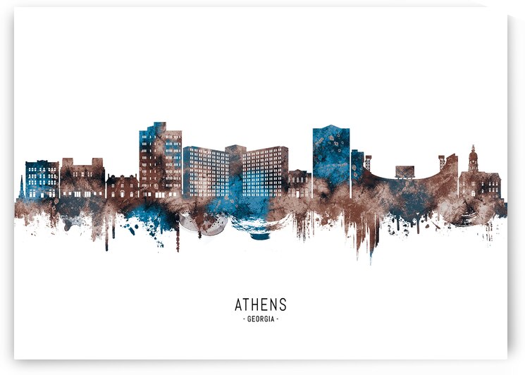 Athens Georgia Skyline Sepia by Towseef Dar