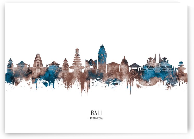 Bali Indonesia Skyline Sepia by Towseef Dar
