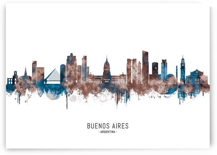 Buenos Aires Argentina Skyline Sepia by Towseef Dar