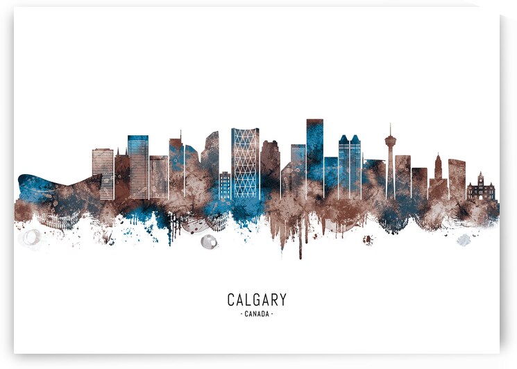 Calgary Canada Skyline Sepia by Towseef Dar