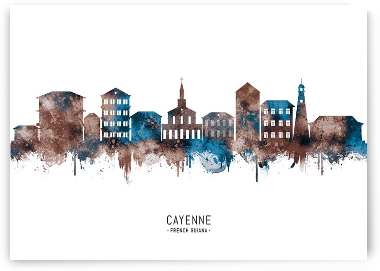 Cayenne French Guiana Skyline Sepia by Towseef Dar