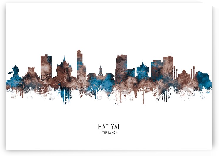 Hat Yai Thailand Skyline Sepia by Towseef Dar