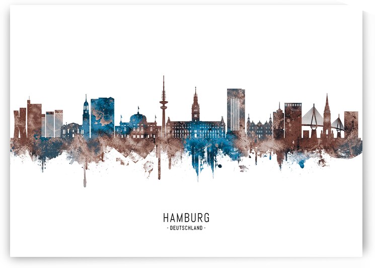 Hamburg Germany Skyline Sepia by Towseef Dar