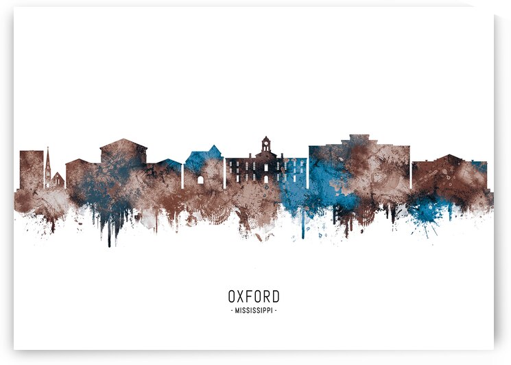 Oxford Mississippi Skyline Sepia by Towseef Dar