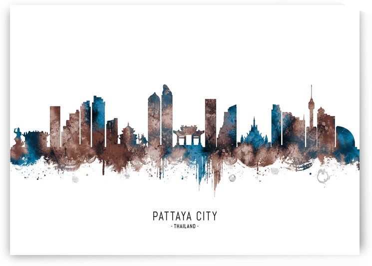 Pattaya City Skyline Sepia by Towseef Dar