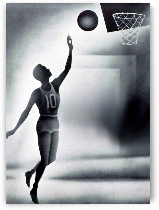 1960s Basketball Player Art by Row One Brand
