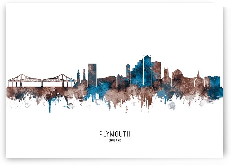 Plymouth England Skyline Sepia by Towseef Dar