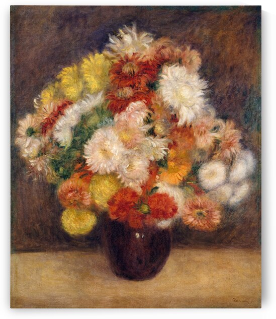 Bouquet of Chrysanthemums [1881] by Pierre Auguste Renoir [1841–1919] by MyCozyFineArt