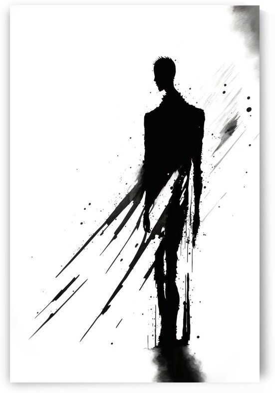 Online canvas prints | Loneliness poverty depression Abstract Black Silhouette by Fabd