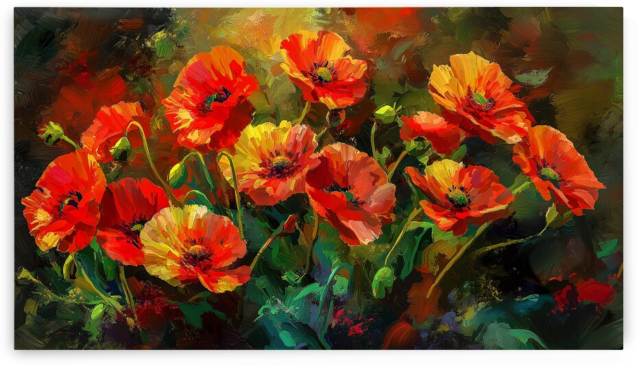 Poppies  Floral Panel by Travelling Light