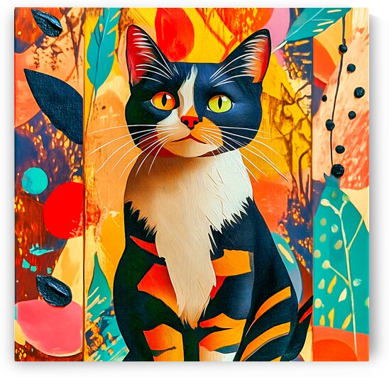 Boho Cat with Remarkable Eyes and Tiger Stripes by Travelling Light
