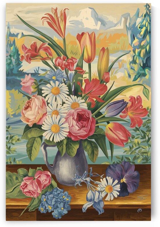 a vintage inspired colorful floral paint 3lNWNX4k by Lotfi78
