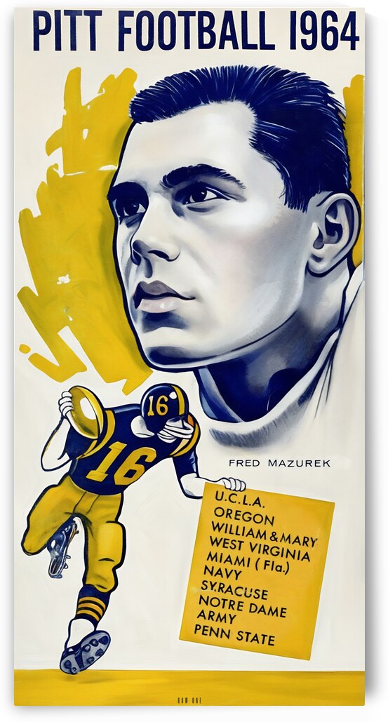 1964 Pitt Panthers Football Art by Row One Brand