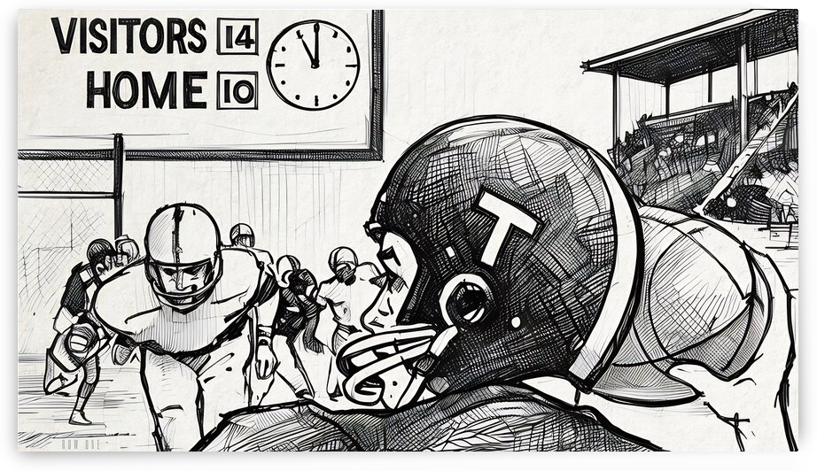 1960s Football QB Art by Row One Brand