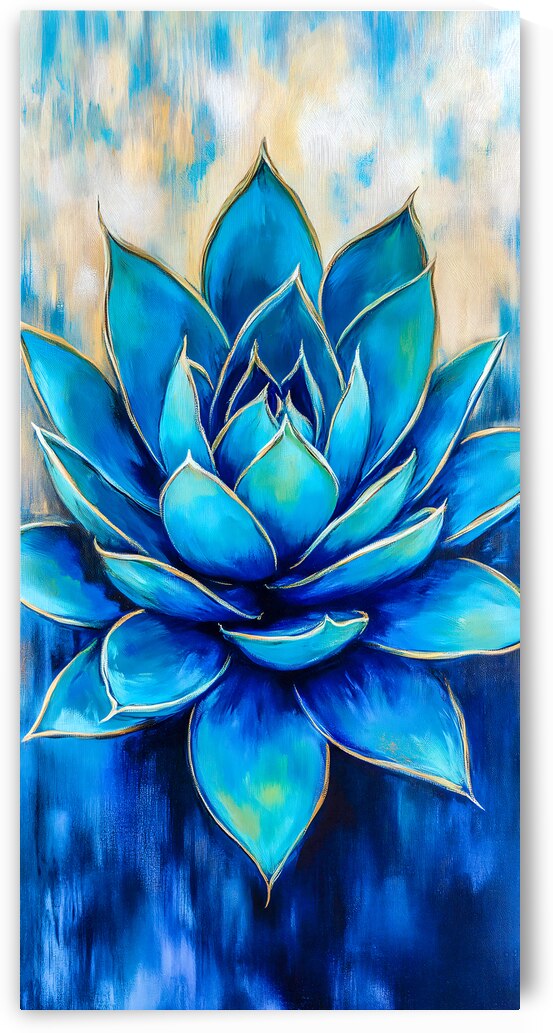 Blue Succulent Panel by Travelling Light