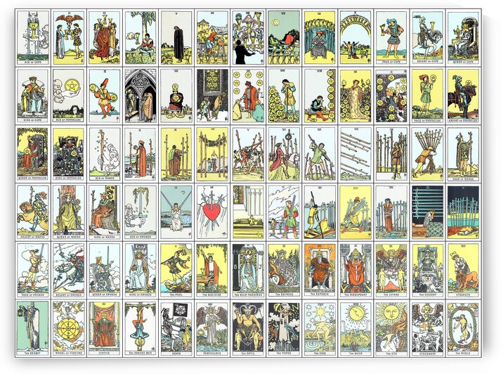 Artistic Collage Featuring Iconic Major Arcana Imagery from the Rider-Waite Tarot Deck Symbolizing Archetypes of the Fool’s Journey and the Spiritual Quest for Transformation and Self-Discovery by History In Your Home