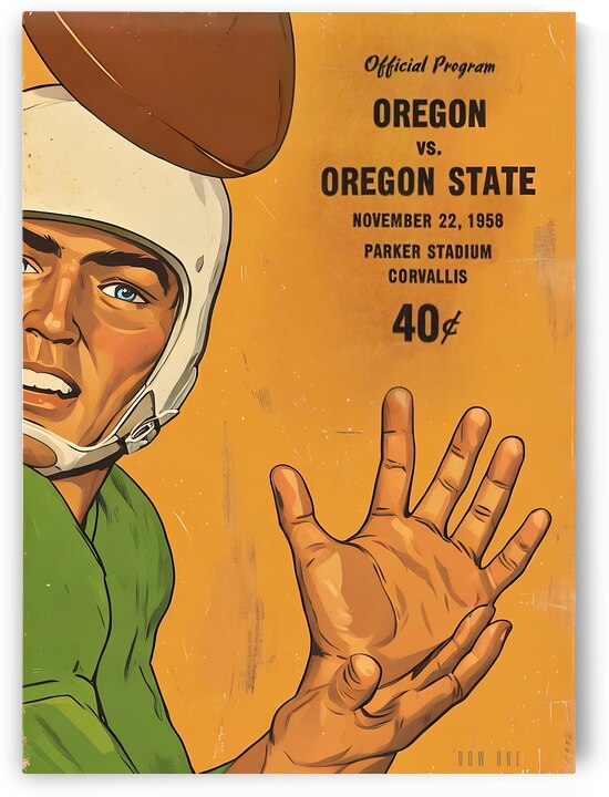1958 Oregon vs. Oregon State Football Cover Art Remix by Row One Brand