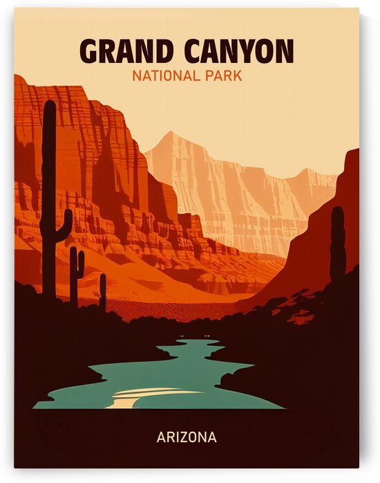 Grand Canyon National Park vintage travel poster by DELPHIMAGES