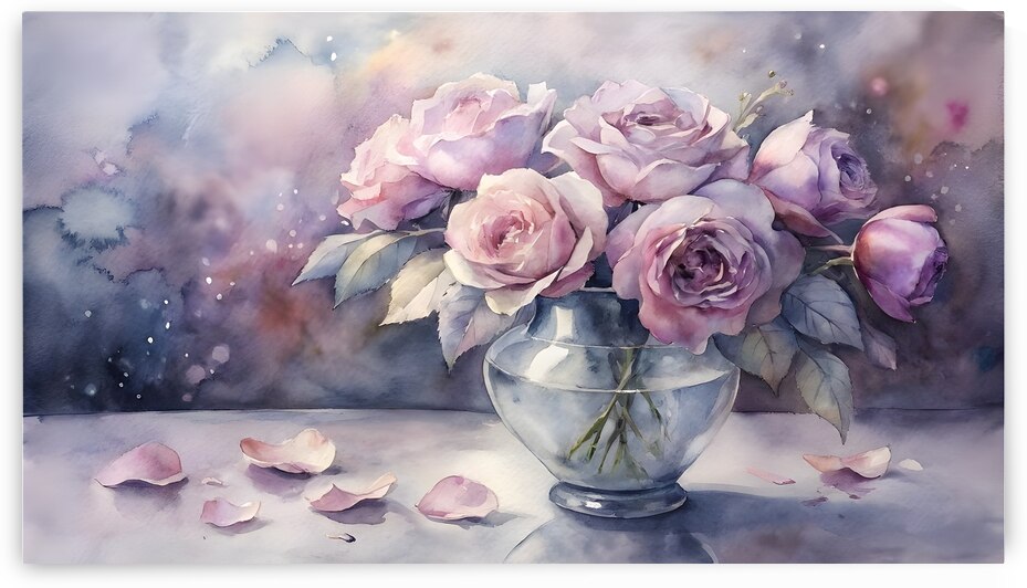 Good night in Watercolor: Nostalgic Roses with Haunting Beauty by tekooo store