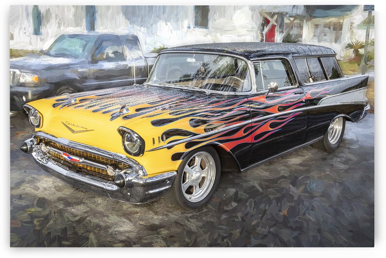 1957 Black Chevrolet Bel Air Nomad Station Wagon X12 1 by Rich Franco