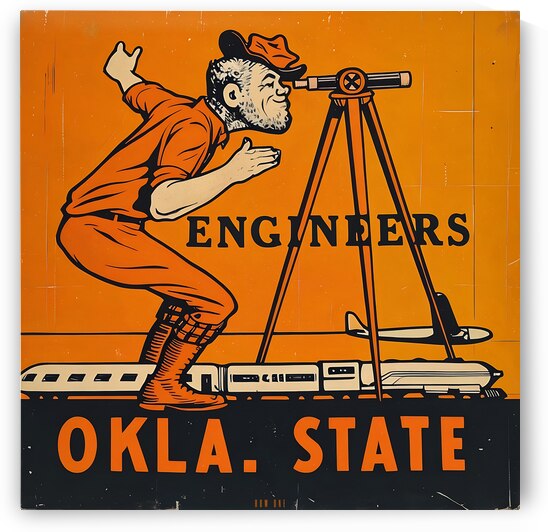 Oklahoma State Engineers Art by Row One Brand