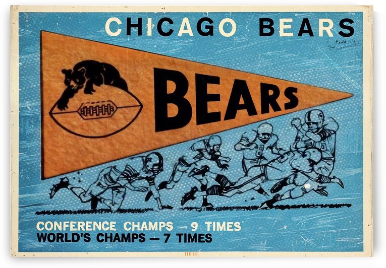 1959 Chicago Bears Topps Card Art by Row One Brand