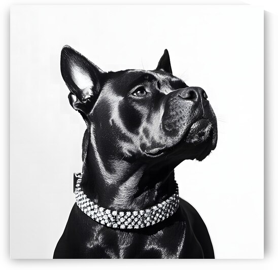 Elegant Black Pitbull Portrait by Fab Haven