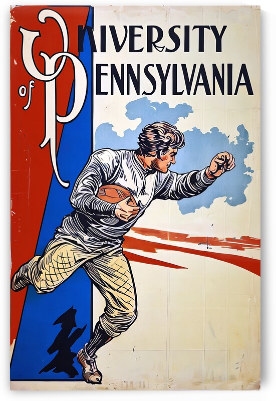 Early 1900s Penn Football Art by Row One Brand