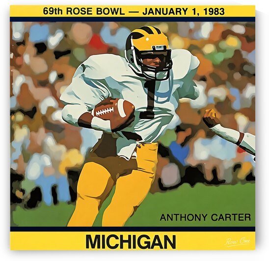 1983 Michigan Football Anthony Carter Art by Row One Brand