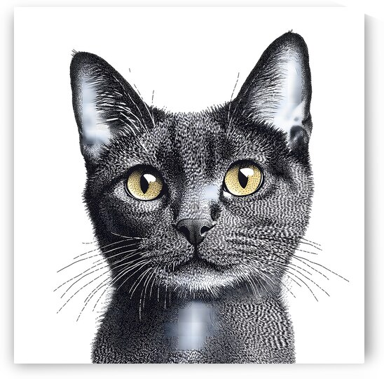 Elegant Cat Dot Art Illustration by Fab Haven