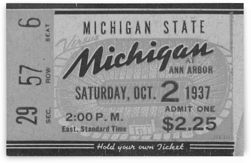 1937 Michigan vs. Michigan State Ticket Remix by Row One Brand