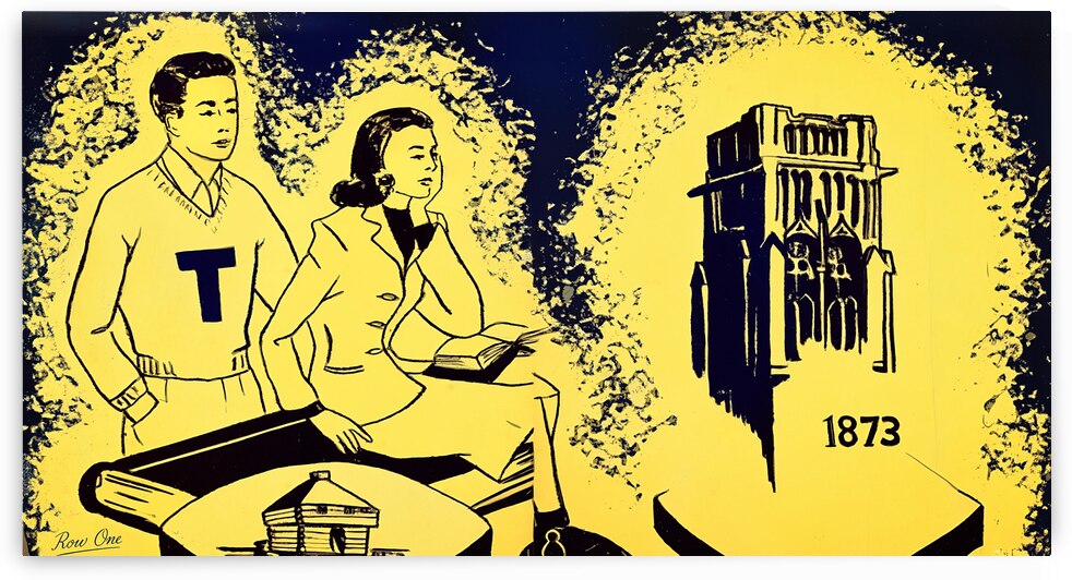 vintage toledo campus art by Row One Brand