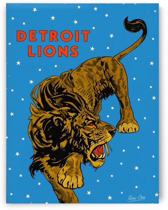 1930s Detroit Lions Football Art  by Row One Brand