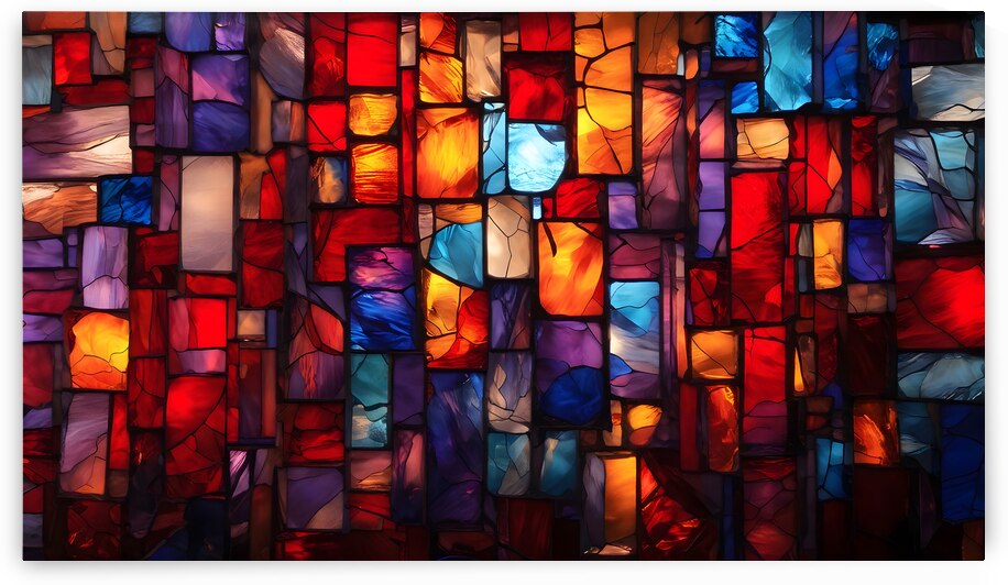 Radiant Stained Glass Mosaic by WallArtShow