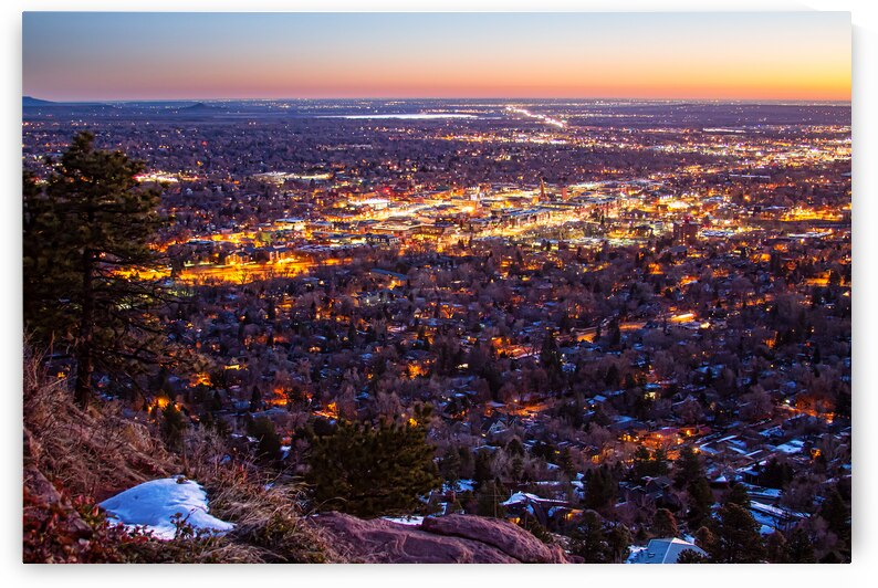 City Of Boulder Colorado Downtown Scenic Sunrise View   by Bo Insogna