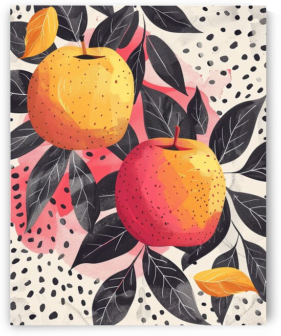 Apple fruit  Plant Botanical Drawing  Dining Room and Kitchen wall decor by Fabd
