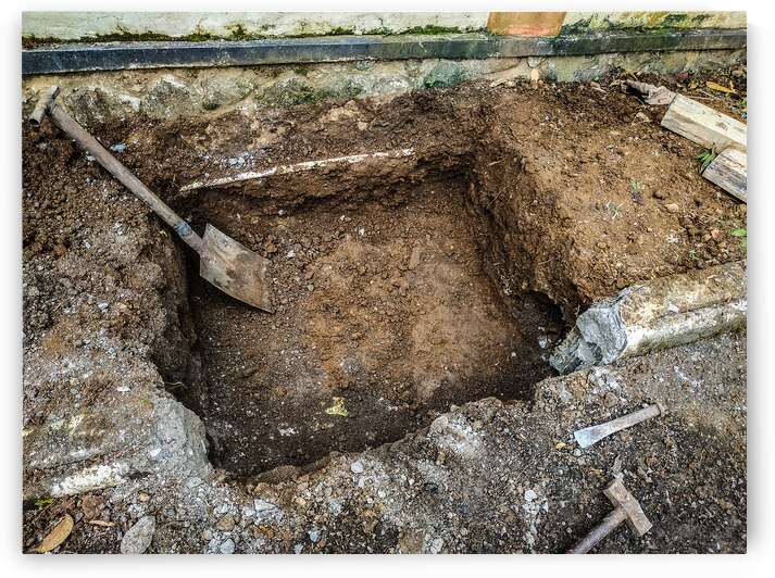 Excavation Site with Tools for Construction Work by urbancamshot