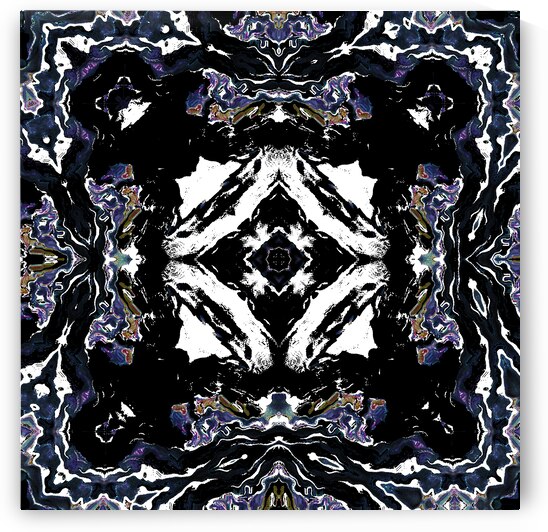 Abstract Black White Purple Kaleidoscope Flow by Catriona Roberts Nature Photography and Designs