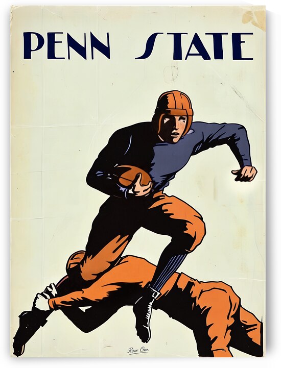 Early 1900s Penn State Football Player Art by Row One Brand