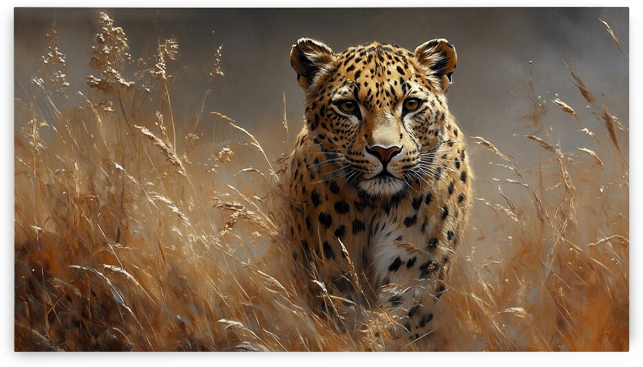 Big Cat in Tall Grass by Dan Canopy